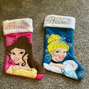 Princess Character Christmas Stockings - Pink and Blue